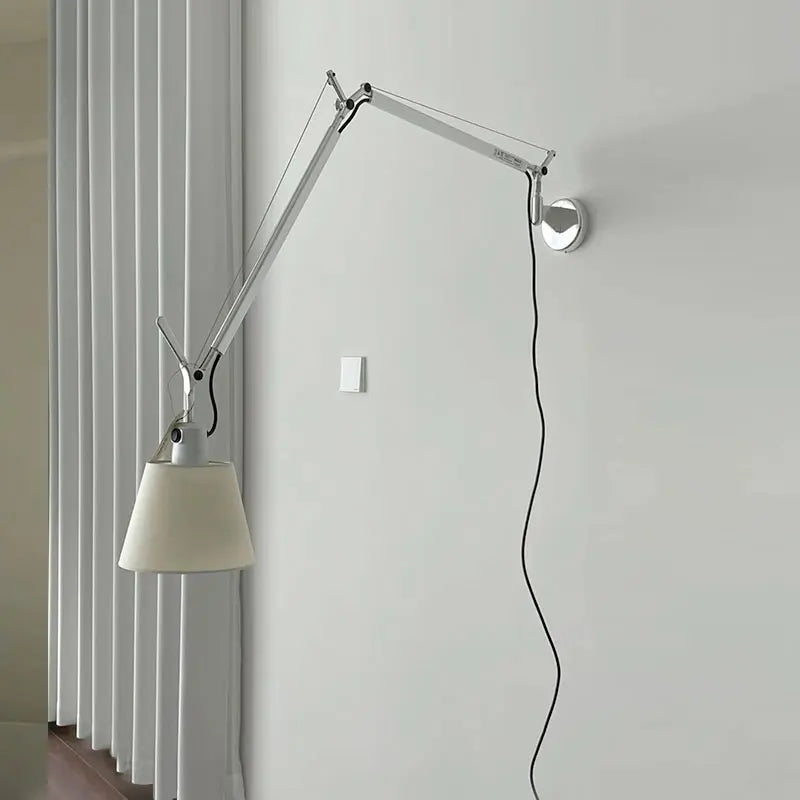 Afralia™ Modern Swing Arm Wall Lamp: Telescopic, Revolving, Black/White for Bedroom, Study, Reading