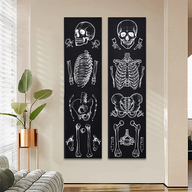 Afralia™ Skull Tapestry: Psychedelic Skeleton Hippie Wall Hanging & Mandala Art