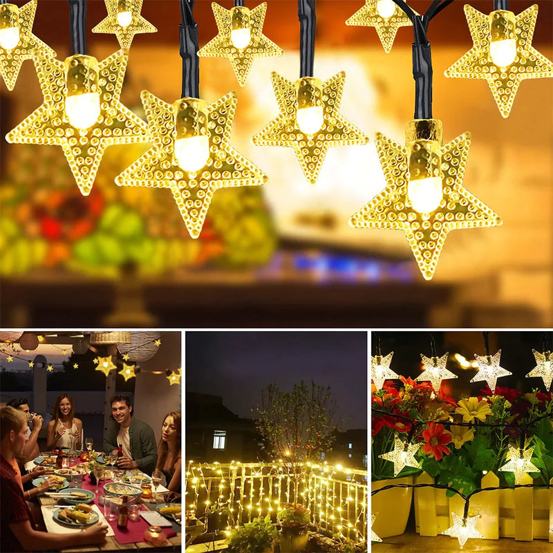 Afralia™ Solar Star String Lights: Twinkle Fairy Garland for Outdoor Decor