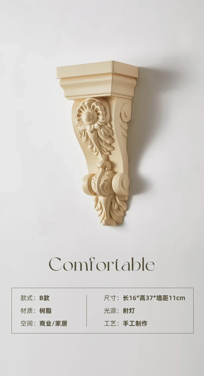 Afralia™ Cream Resin Wall Lamp LED E27 for Classical Living Spaces