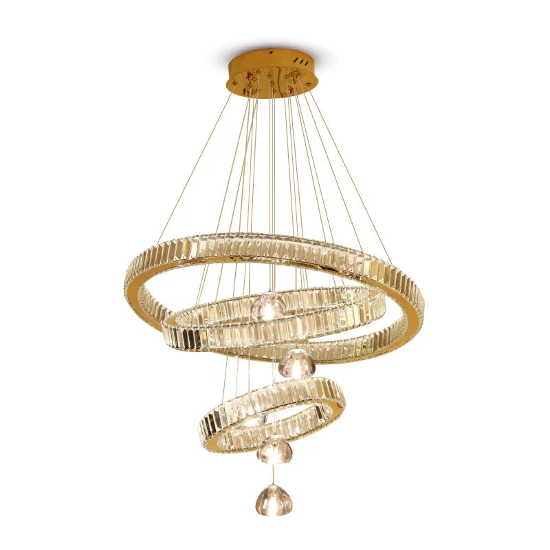 Afralia™ Luxury Crystal Ring Chandelier - Elegant Pendant Light Fixture for Living Room