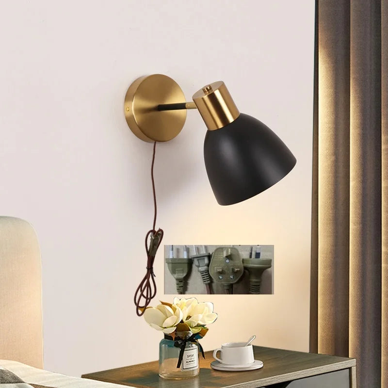 Afralia™ Modern Black Iron LED Wall Sconce for Hallway Bedroom Vanity Bar