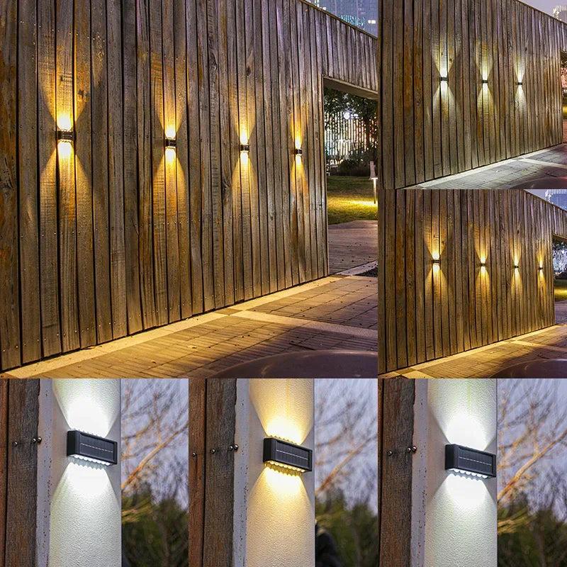Afralia™ Solar Wall Lights Up/Down Outdoor Mount for Garden, Street, Balcony - Warm/White Lighting