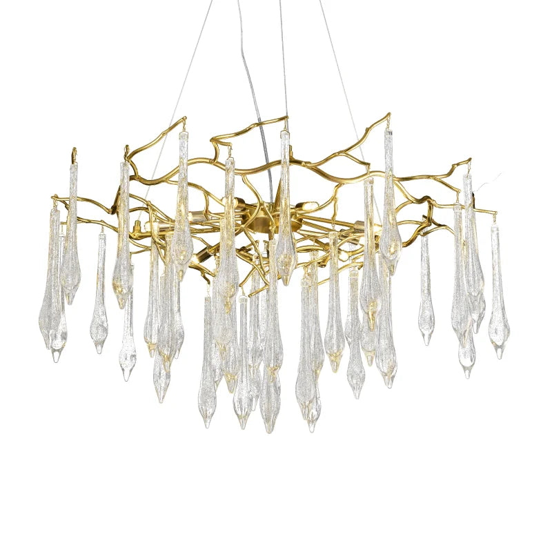 Afralia™ Large Droplet Crystal Chandelier: Modern Bedroom & Restaurant Pendent Lamp