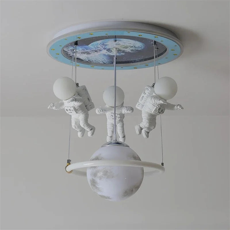 Afralia™ Astronaut LED Ceiling Light for Children's Room Fixtures