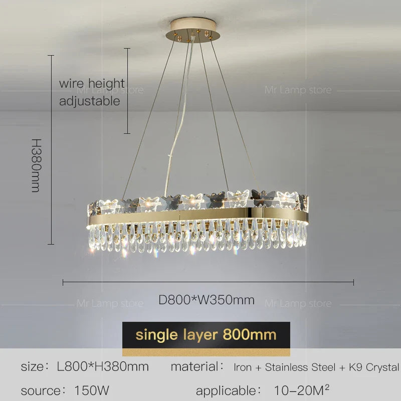 Afralia™ Crystal Butterfly Living Room Lamp: Luxury Postmodern Dining Room Lighting
