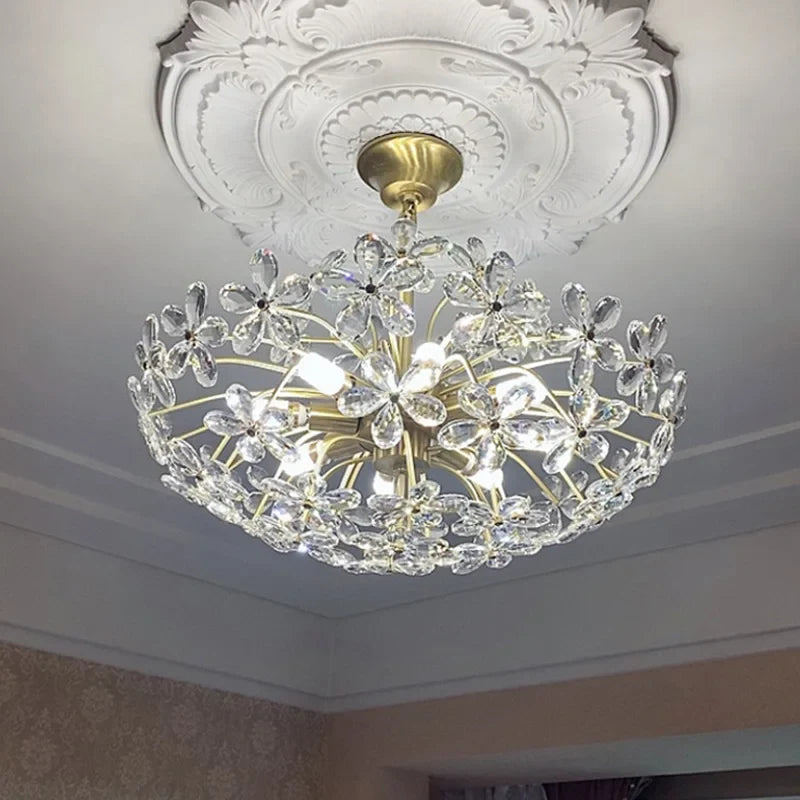 Afralia™ Crystal Modern LED Pendant Ceiling Light Chandelier for Bedroom Salon Home Decor