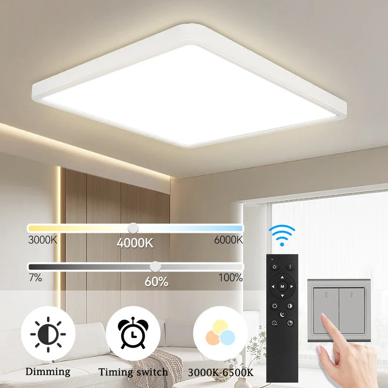 Afralia™ LED Dimmable Ceiling Lamp with Remote Control for Bedroom and Living Room