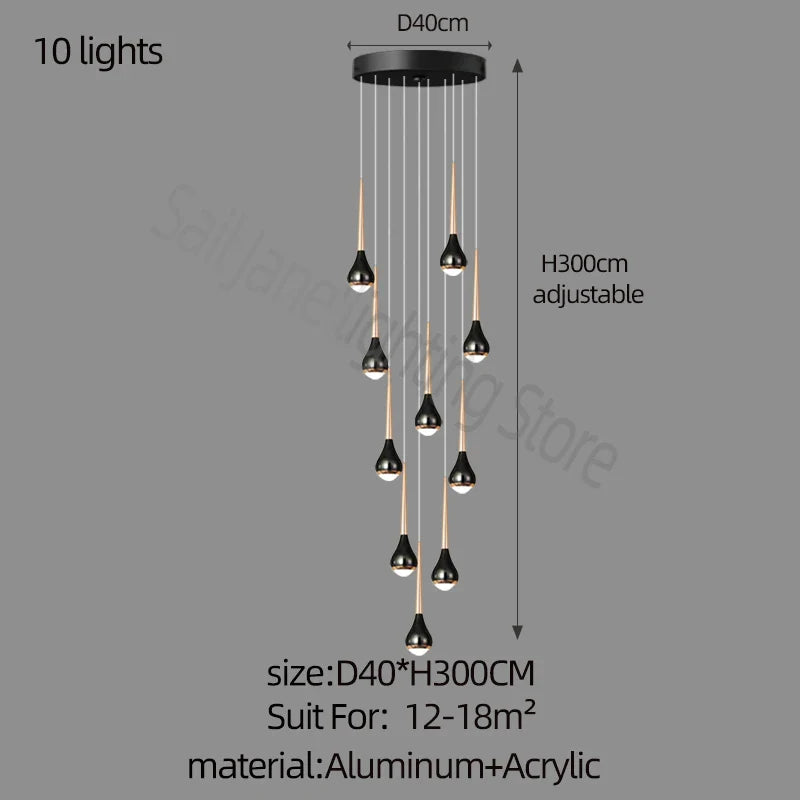 Afralia™ Luxe Loft Chandelier: Nordic Modern Style for Living Room, Hotel, or Apartment