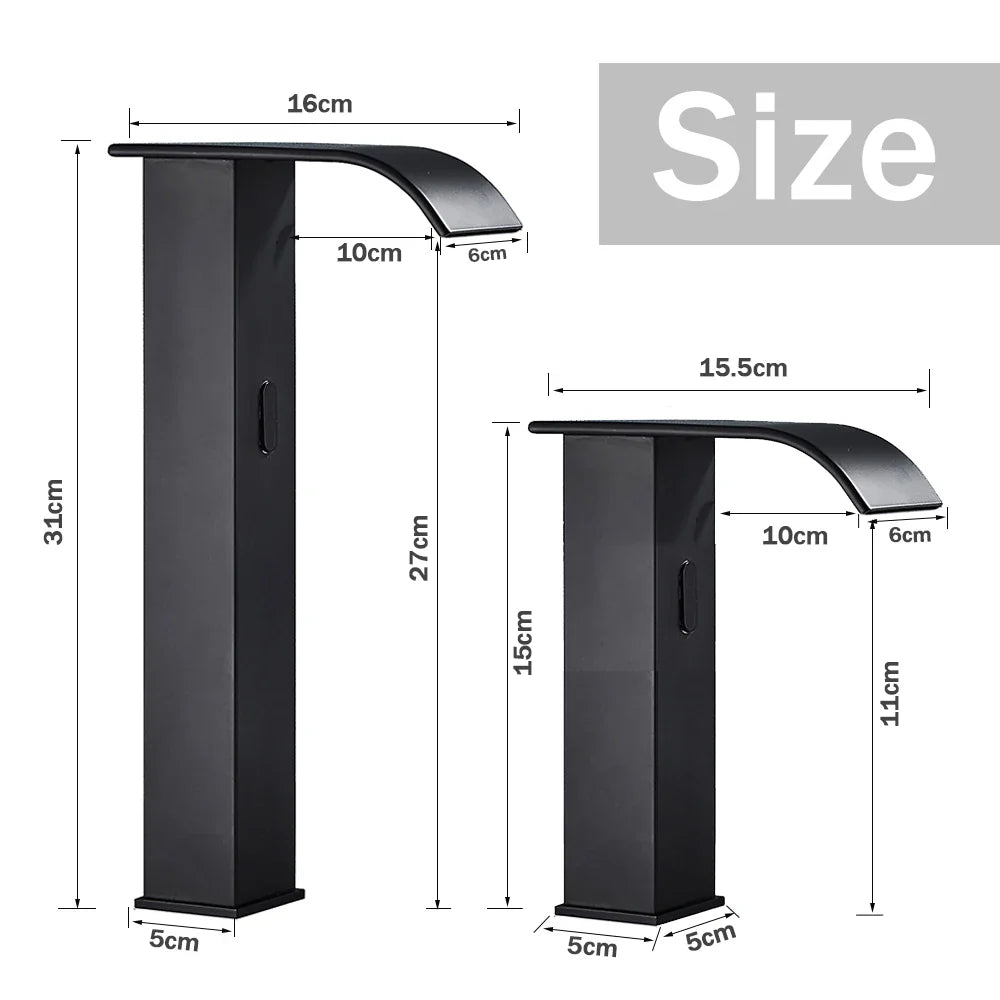 Afralia™ Smart Sensor Waterfall Basin Faucet - Touchless Automatic Mixer Tap