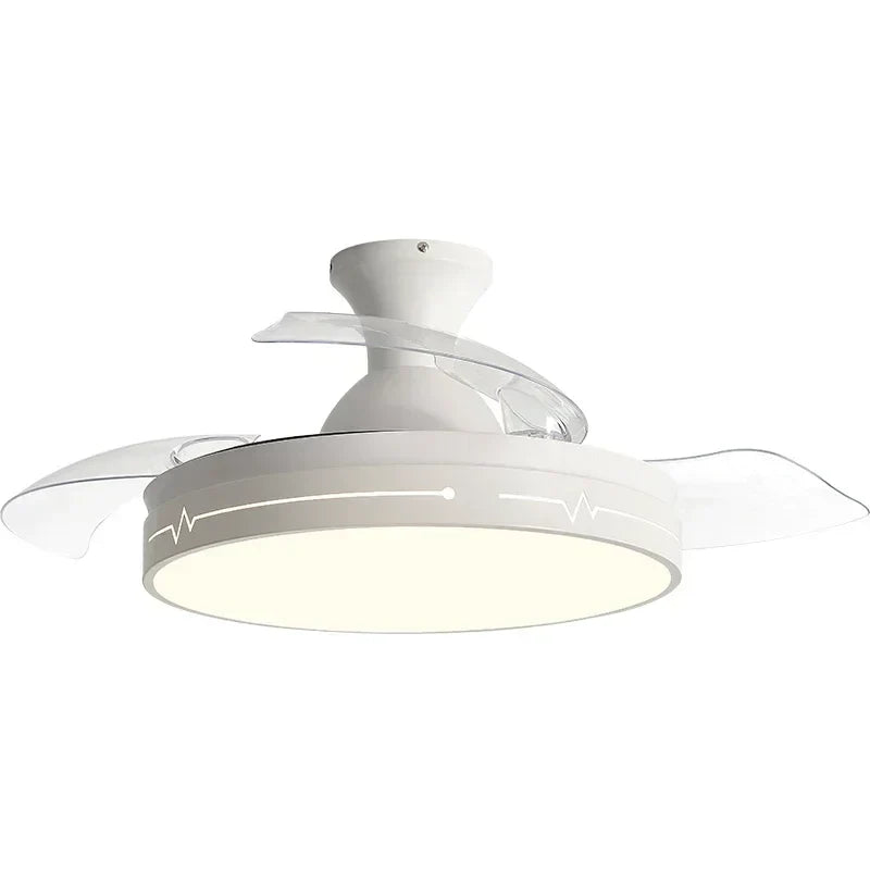 Afralia™ White Ceiling Fan Light with Control, Hidden Design for Bedroom and Restaurant