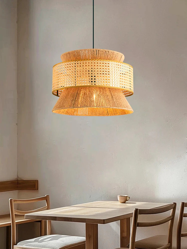 Afralia™ Nordic Rattan Ceiling Chandelier for Dining Room Decor