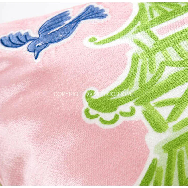 Afralia™ Spring Pavilion Rabbit Decorative Pillow Cover - Double Sided Embroidered Cushion Case