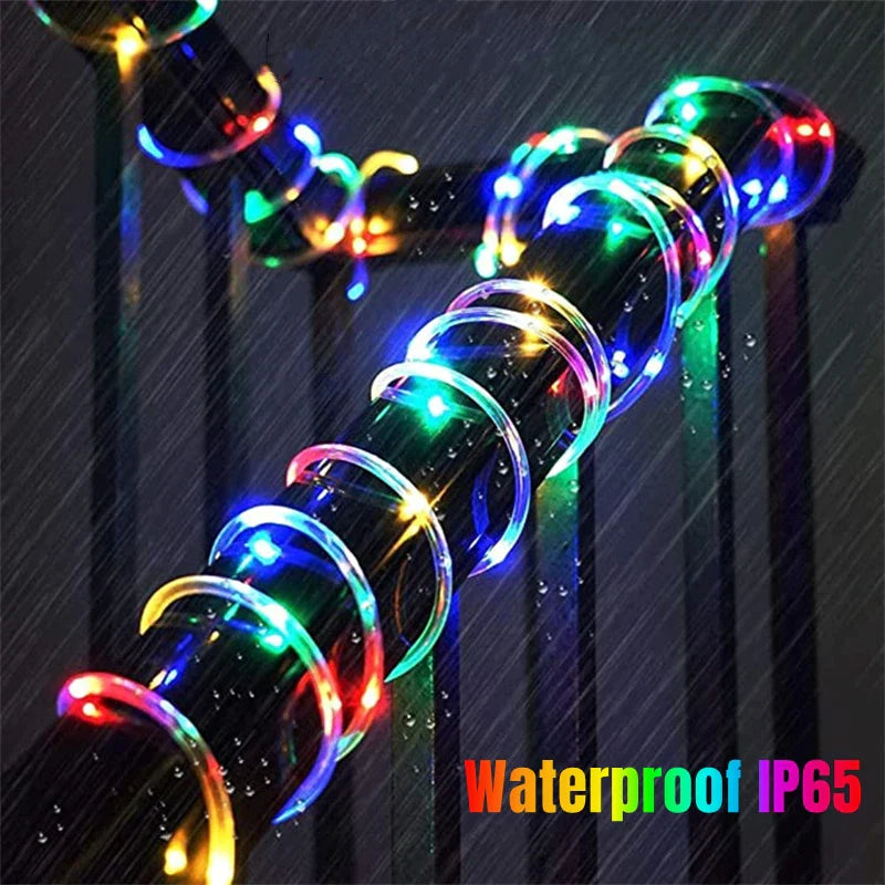 Afralia™ Solar LED Rope String Light: Waterproof Copper Wire Fairy Lamp for Garden, Christmas, Party