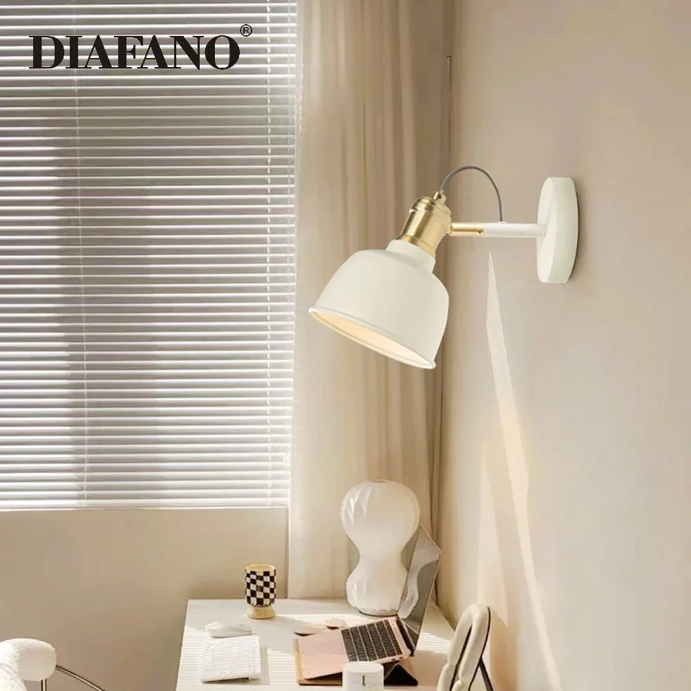 Afralia™ Rotatable Metal Wall Lamp E27 Bedside Macaroon Light Fixture