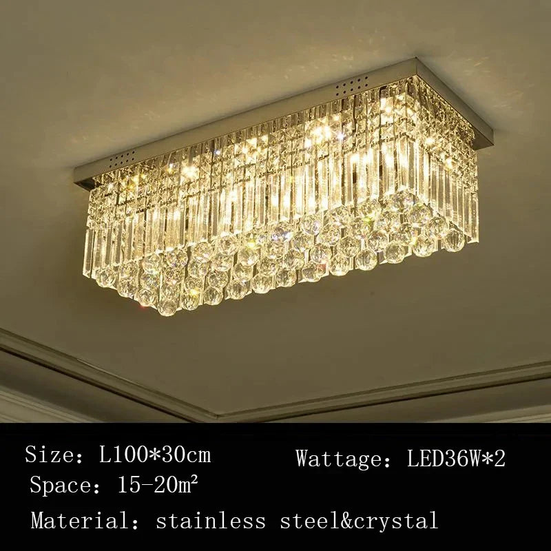 Afralia™ Crystal LED Ceiling Lamp for Luxurious Villa Living Room and Bedroom Home Decor
