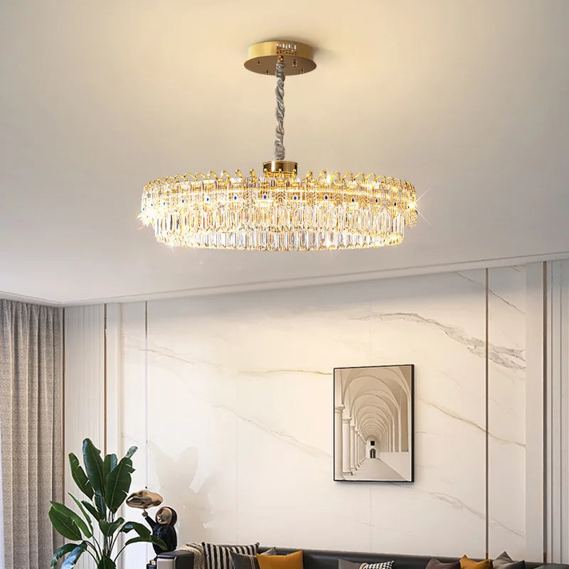 Afralia™ Double Crystal Ceiling Chandelier: Modern Luxury Home Decoration for Living Room