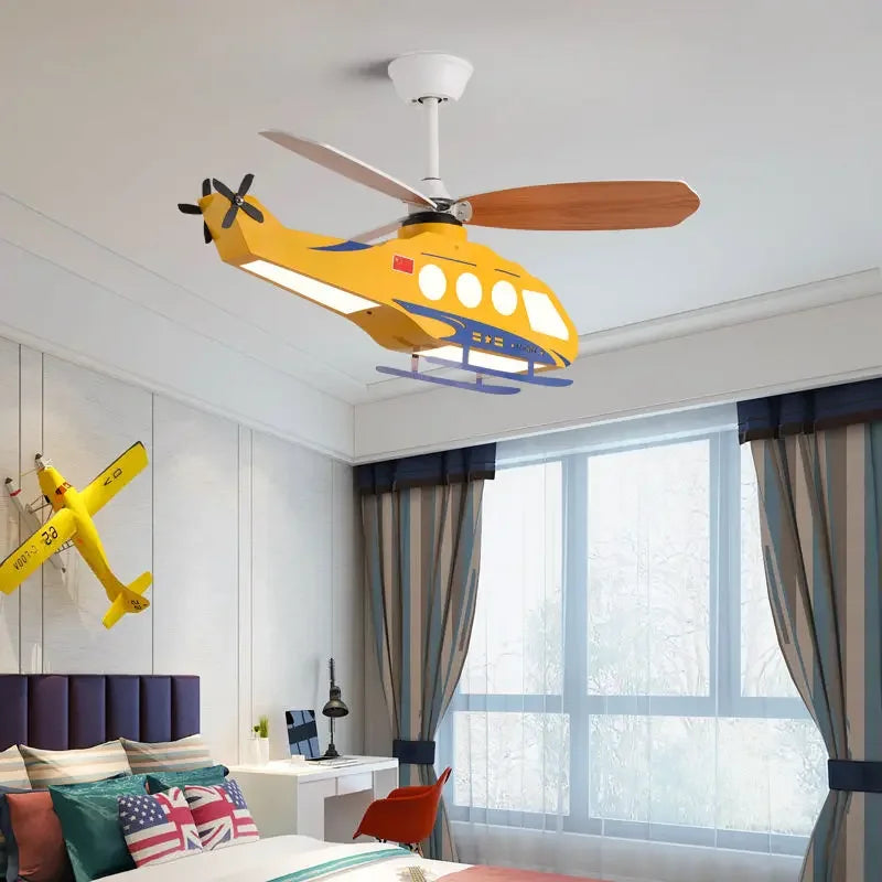 Afralia™ Helicopter Light Ceiling Lamp for Boy's Room
