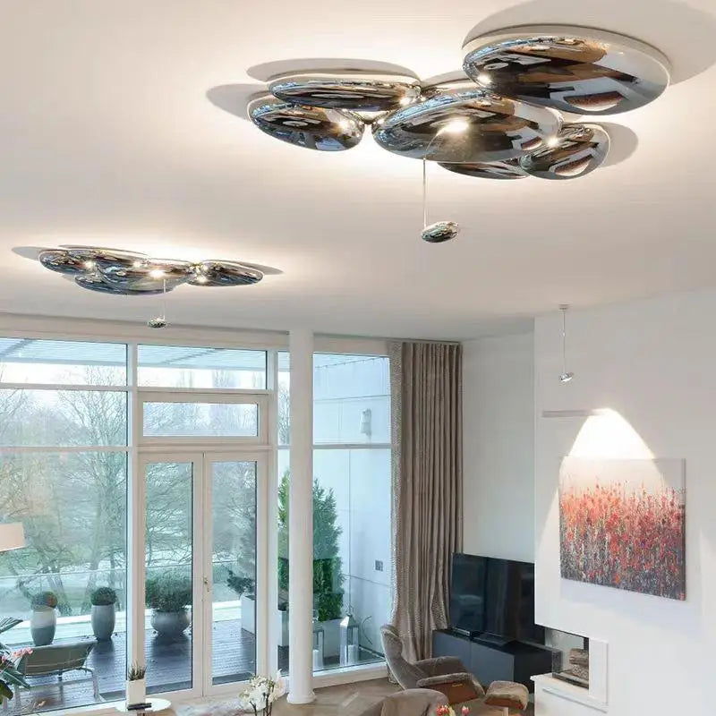 Afralia™ Chrome Art Ceiling Lamp for Modern Living Room, Bedroom Chandelier Lighting, Luxury Fixtures