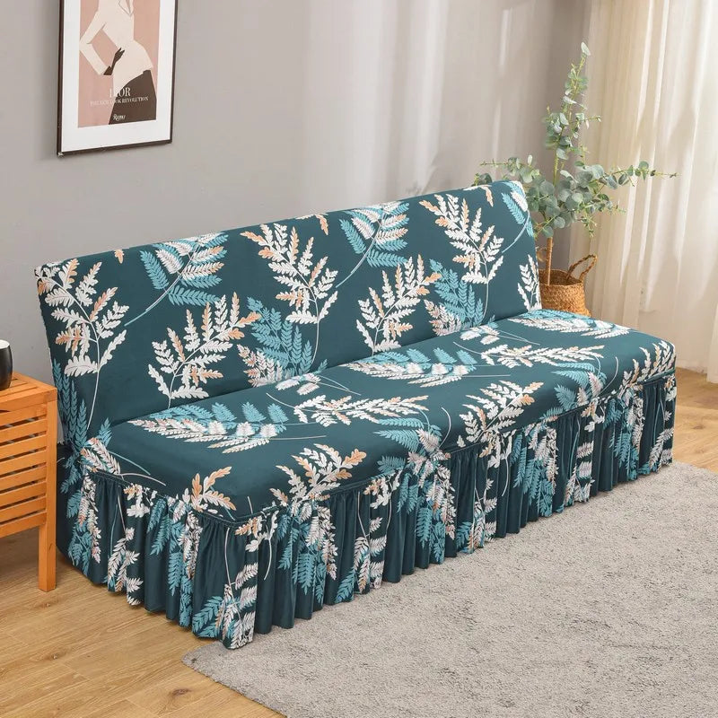Afralia™ Elastic Armless Futon Bed Sofa Cover Slipcover
