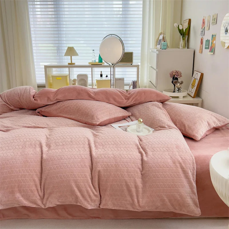 Afralia™ Milk Velvet Quilt Cover | Double-sided Fleece Comforter Cover