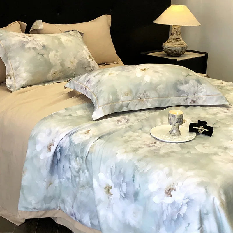 Afralia™ Summer Cool Quilt Set with Sheets Pillowcases - Ice Silk Chiffon Yarn Fabric