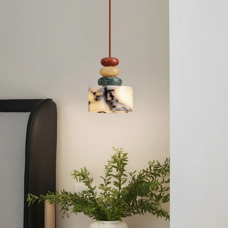 Afralia™ Colorful Stone LED Pendant Lamp for Home Decor, Nordic Design
