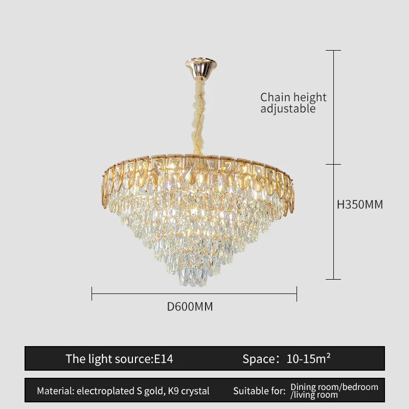 Afralia™ Crystal Chandelier LED Light Modern Luxury Designer for Main Living Room & Hotel