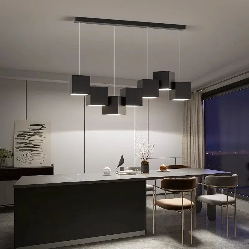 Afralia™ Magic Cube LED Pendant Lights for Dining Room Living Room Fixtures