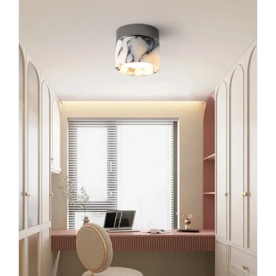 Afralia™ Marble LED Ceiling Light Modern Nordic Style for Home Decor & Study