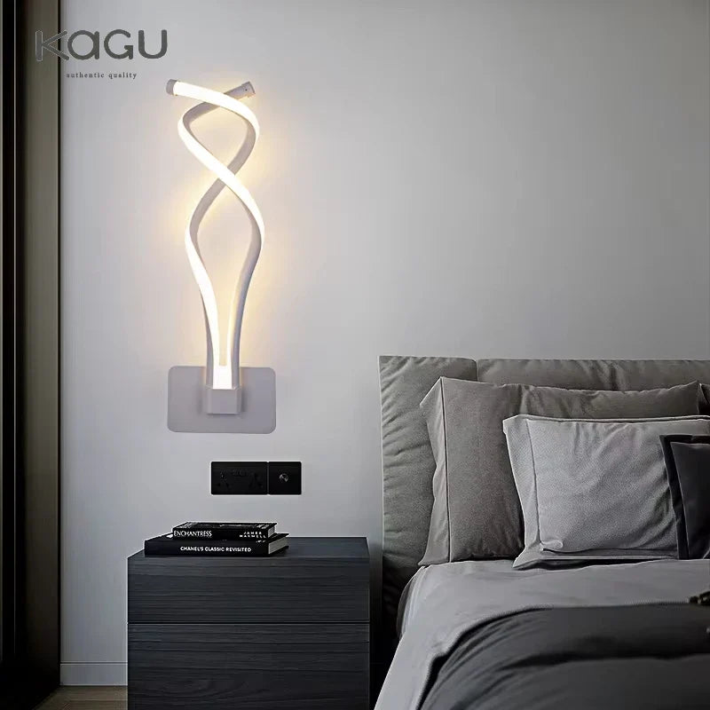 Afralia™ LED Wall Lamps Modern Minimalist Bedroom Living Room Lighting Black White