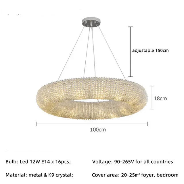 Afralia™ Luxury Crystal Flower Ceiling Chandelier LED Pendant Light for Home Decor