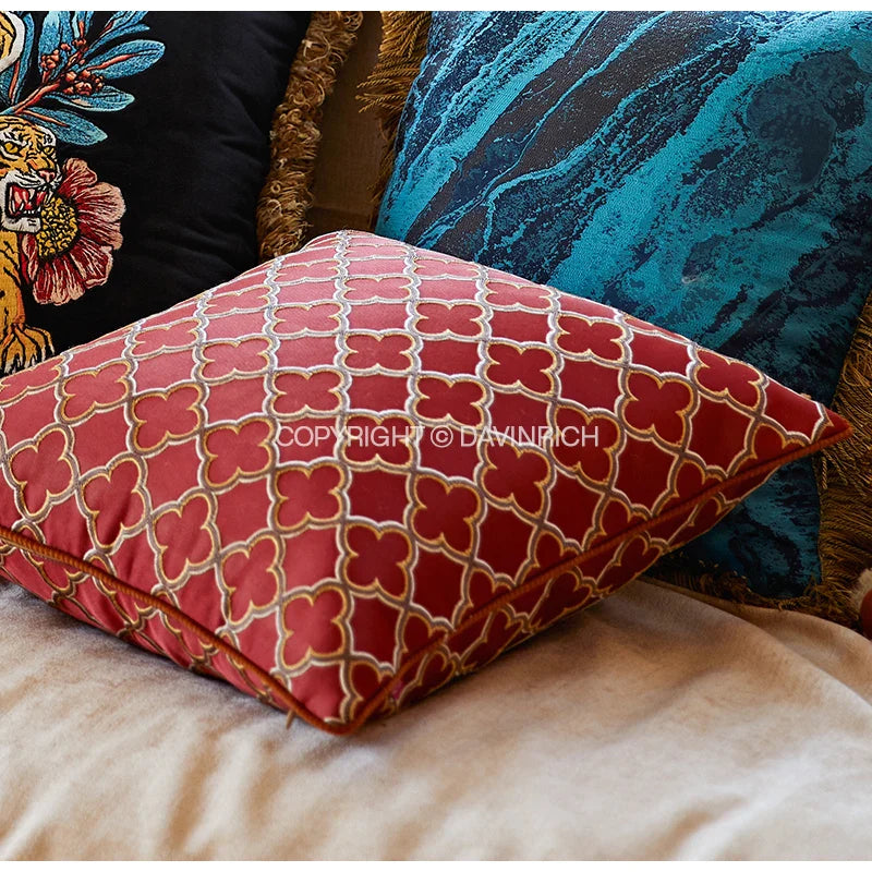Afralia™ Renaissance Velvet Pillow Cover - Italian Oil Painting Textured Luxury Cushion Case