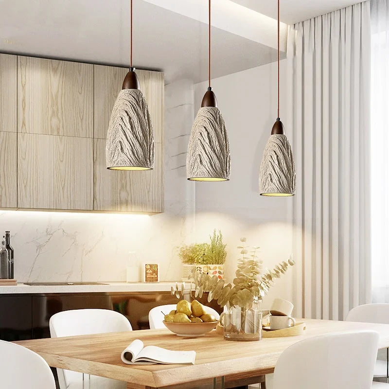 Afralia™ Modern Cement Hanging Light Fixture Aisle Bar Coffee Lampshade LED Pendant
