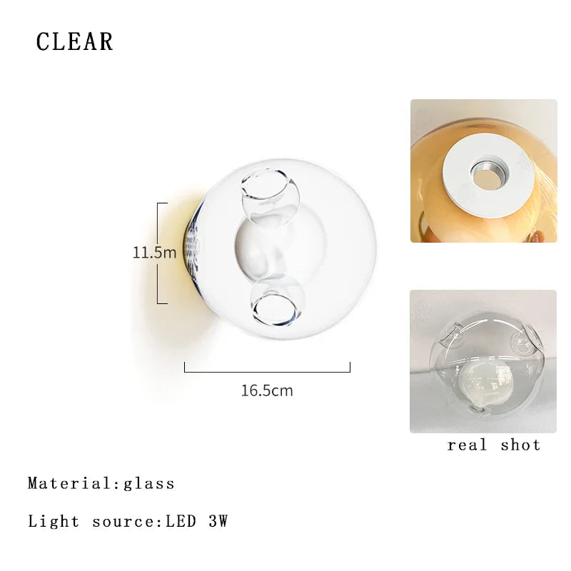 Afralia™ Luxury Glass Ball Wall Lights Home Decor Fashion Lamps