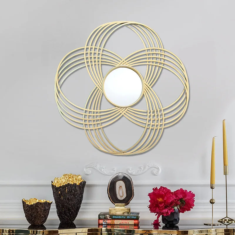 Afralia™ Luxury Round Mirror for Nordic Living Room Wall Decor