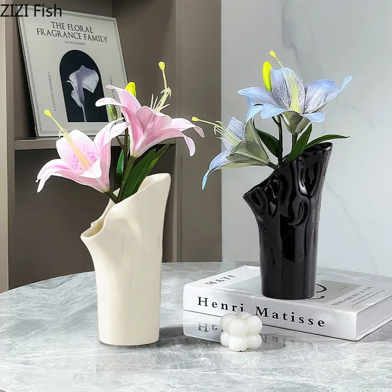 Afralia™ Modern Ceramic Vase for Floral Arrangement - Room Aesthetic Decor