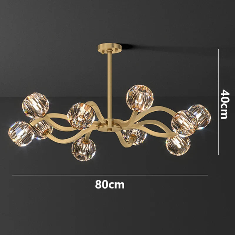 Afralia™ Nordic Crystal Luxury Chandelier Pendant Light for Kitchen Island & Living Room