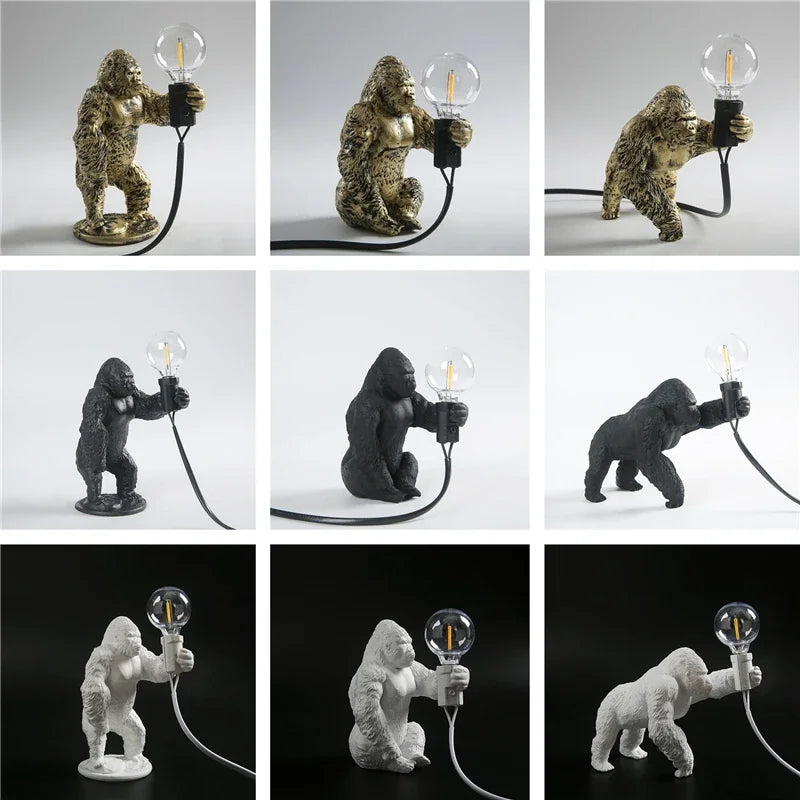 Afralia™ Nordic King Kong Resin Floor Lamp Office Desk Light LED Living Room Decor