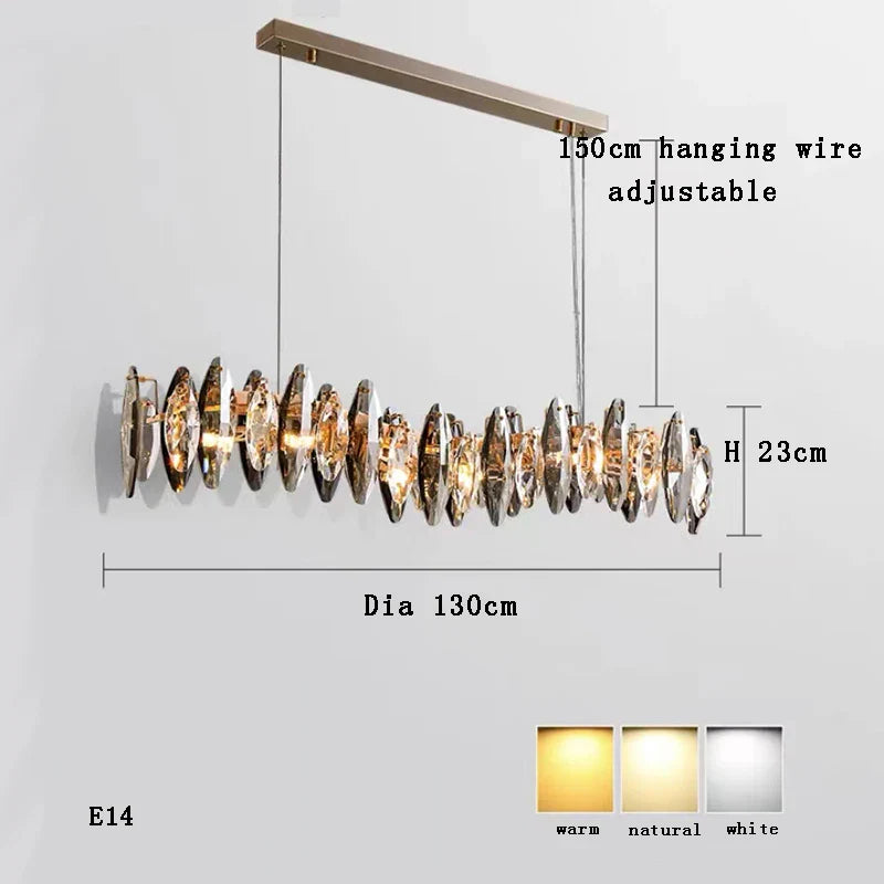 Afralia™ Kristal 2024 Chandelier LED Light for Dining and Living Room Decor