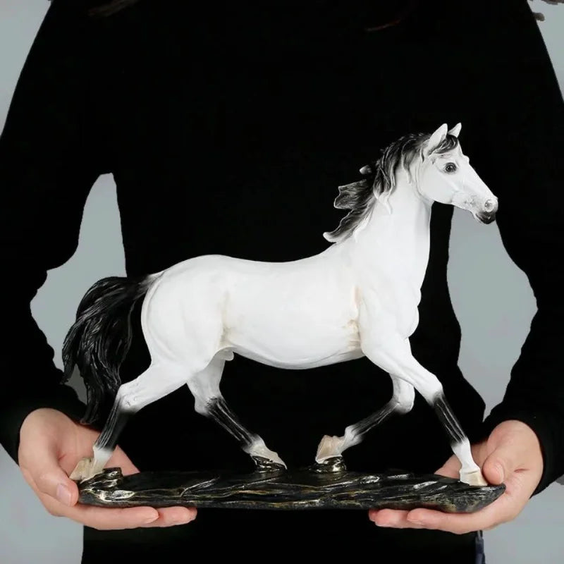 Afralia™ Elegant Horse Resin Statue for Home Office Decor