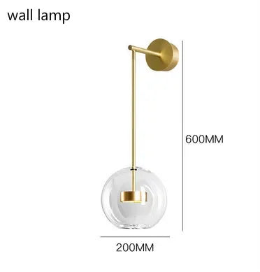 Afralia™ Modern Clear Glass Globe LED Pendant Light - Micky Copper Hanging Lamp
