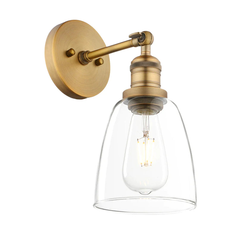 Afralia™ Oval Cone Glass Shade Industrial Vintage Single Sconce Wall Lamp