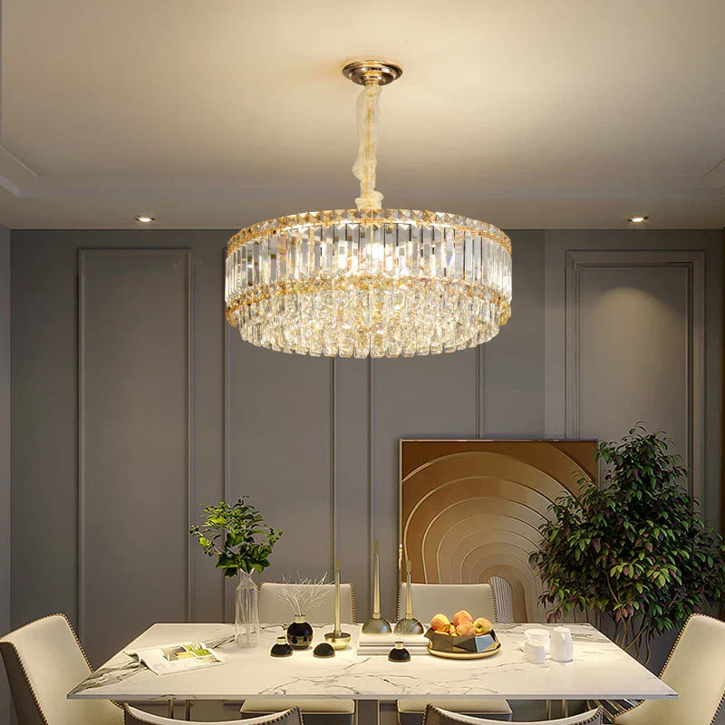 Afralia™ Crystal Chandelier: Elegant Modern Lighting for Living Room, Bedroom, and Restaurant.