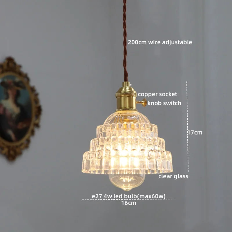 Afralia™ Copper Glass LED Pendant Light for Modern Home Decor