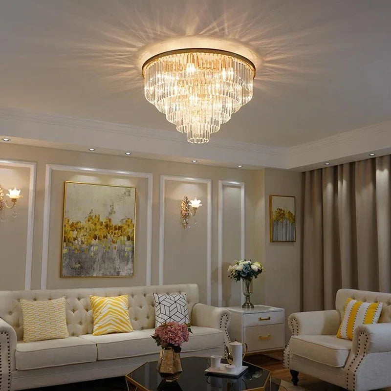 Afralia™ Crystal Flush Ceiling Light: Stylish Bedroom & Hotel Home Decor Lighting