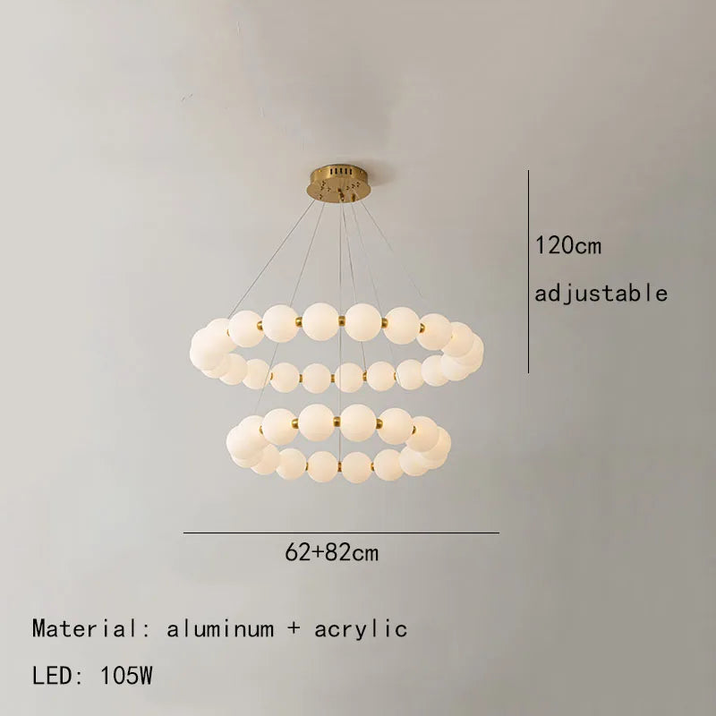 Afralia™ Nordic Acrylic LED Chandelier for Living Room Bedroom Hall Pendant Lamps