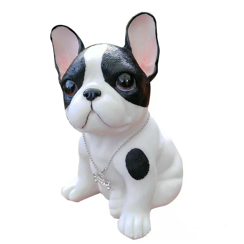 Afralia™ Resin Bulldog Ornament: Super Cute Big-Eyed Puppy Statue for Garden Decor