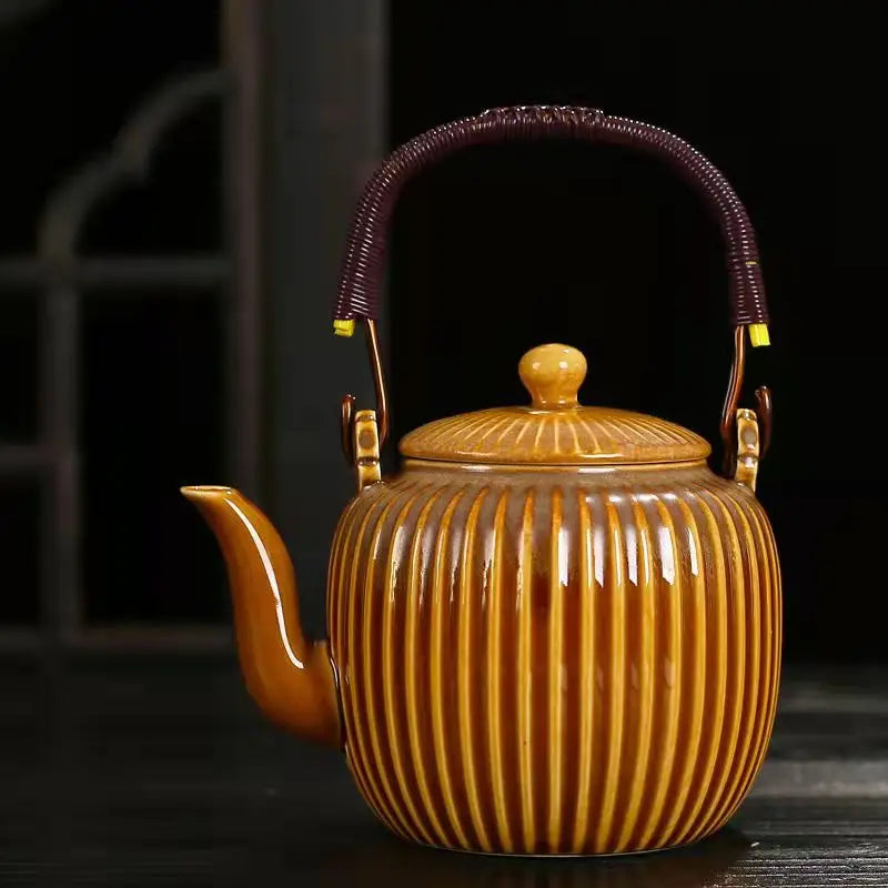 Afralia™ Chinese Ceramic Teapot Set 800ml with Filter, Puer Tea Pot, Teaware Service