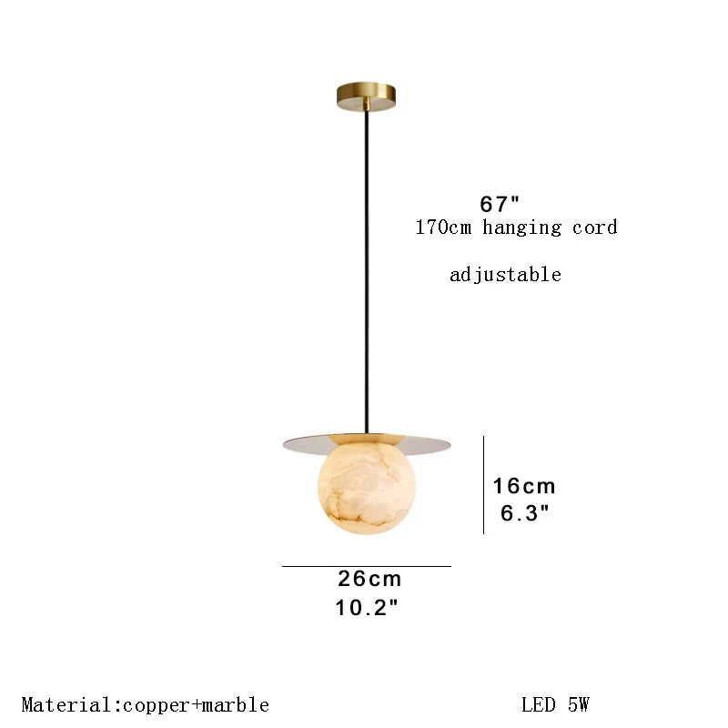 Afralia™ Marble Ball Pendant: Modern, Dimmable LED for Dining Table & Kitchen Island